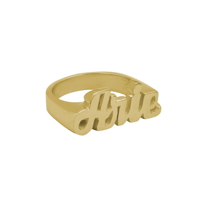 Ari&Lia 14K Name Rings 14K Yellow Gold 14K Womens Script Name Ring NR90580-GPSS
