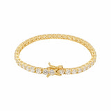 Ari&Lia Delicate Bracelets 18K Gold Over Silver Curb Bracelet with CZ Bar