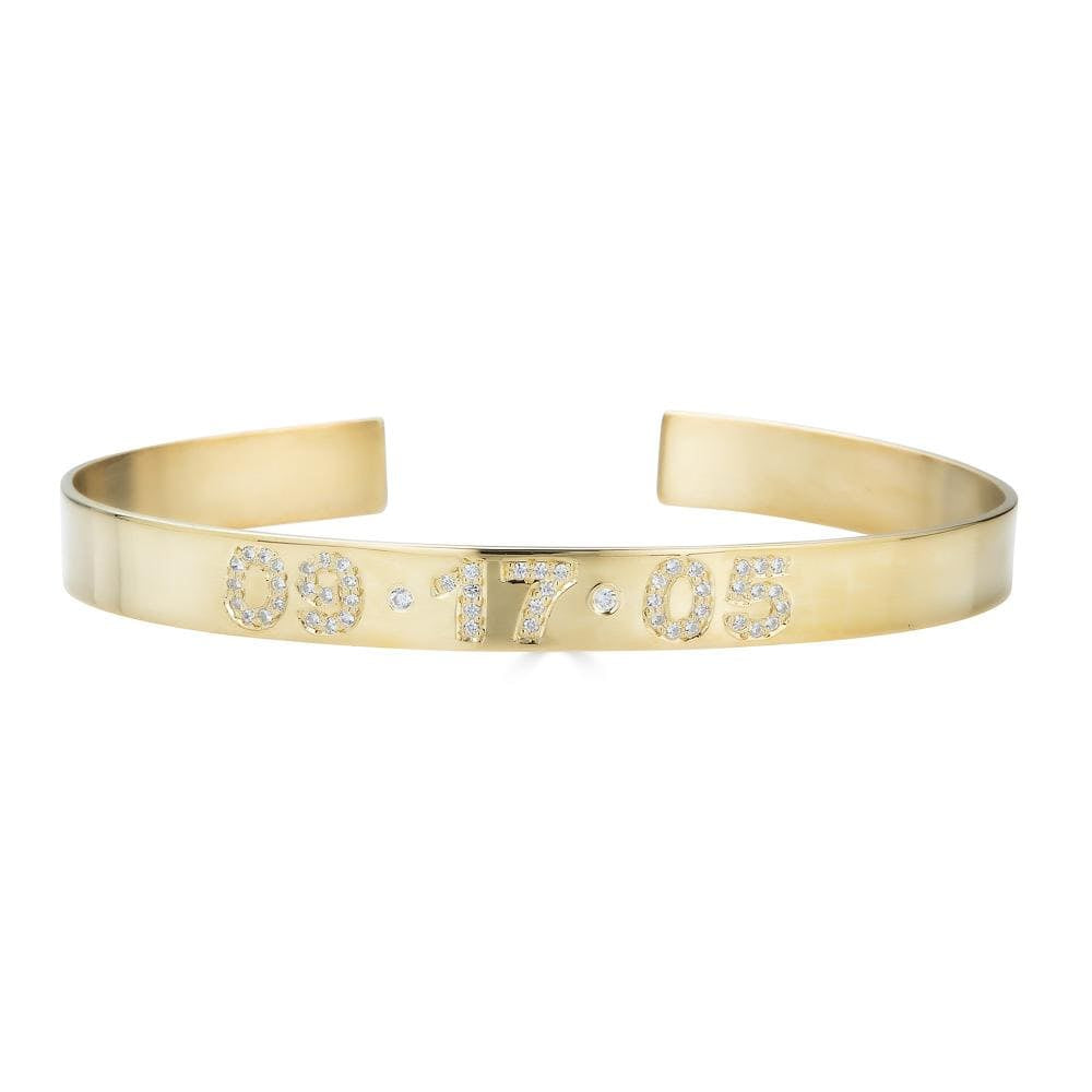 Ari&Lia Delicate 18K Gold Over Silver Customize Cz Bangle ZB5036-CZ-GPSS