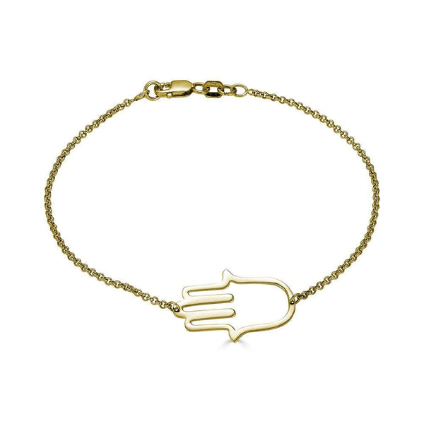 Ari&Lia Delicate 18K Gold Over Silver Hamsa Bracelet Hamsa Bracelet-GPSS