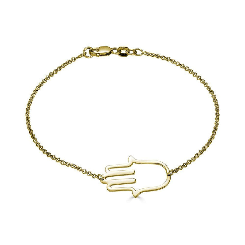 Ari&Lia Delicate 18K Gold Over Silver Hamsa Bracelet Hamsa Bracelet-GPSS
