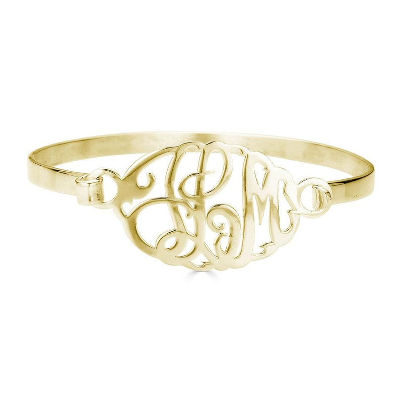 Ari&Lia Delicate 18K Gold Over Silver Monogram Bangle ZB30533-GPSS