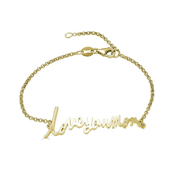 Ari&Lia Delicate 18K Gold Over Silver Personalized Signature Name Bracelet NB5047-GPSS