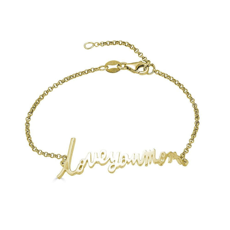 14K Gold Block Letter Name Bracelet – Baby Gold