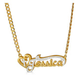 Ari&Lia Double Plated Necklaces 18K Gold Over Silver Double Plated With Cross And Curb Chain NP90589-CURB-GPSS