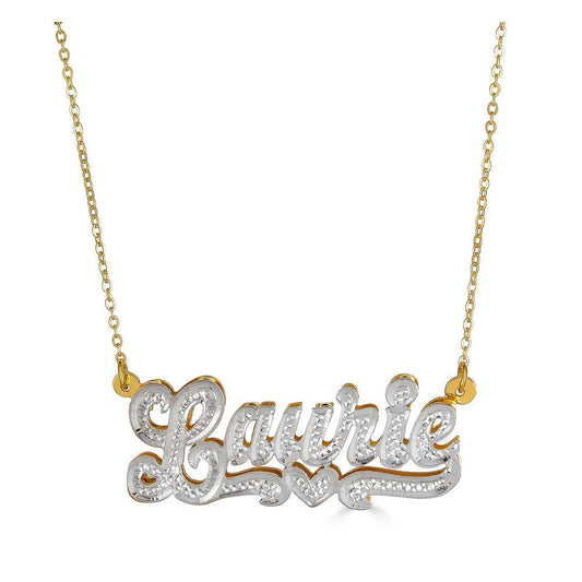 Ari&Lia Double Plated Necklaces 18K Gold Over Silver Double Plated With Diamond Accent 07Q106A-GPSS
