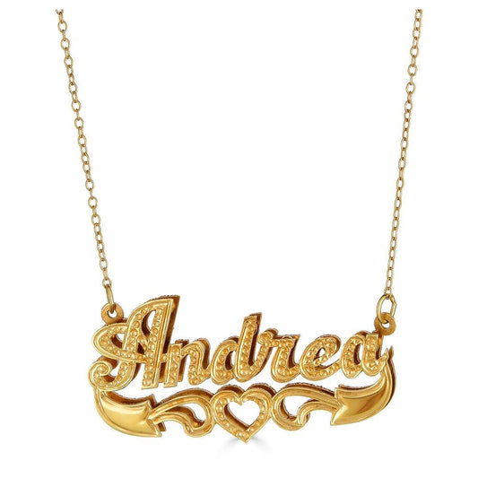 Ari&Lia Double Plated Necklaces 18K Gold Over Silver Double Plated With Diamond Accent NPNL10585-GPSS