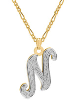 Ari&Lia Double Plated Necklaces 18K Gold Over Silver Initial Necklace with Diamond Accent NC90544-GPSS