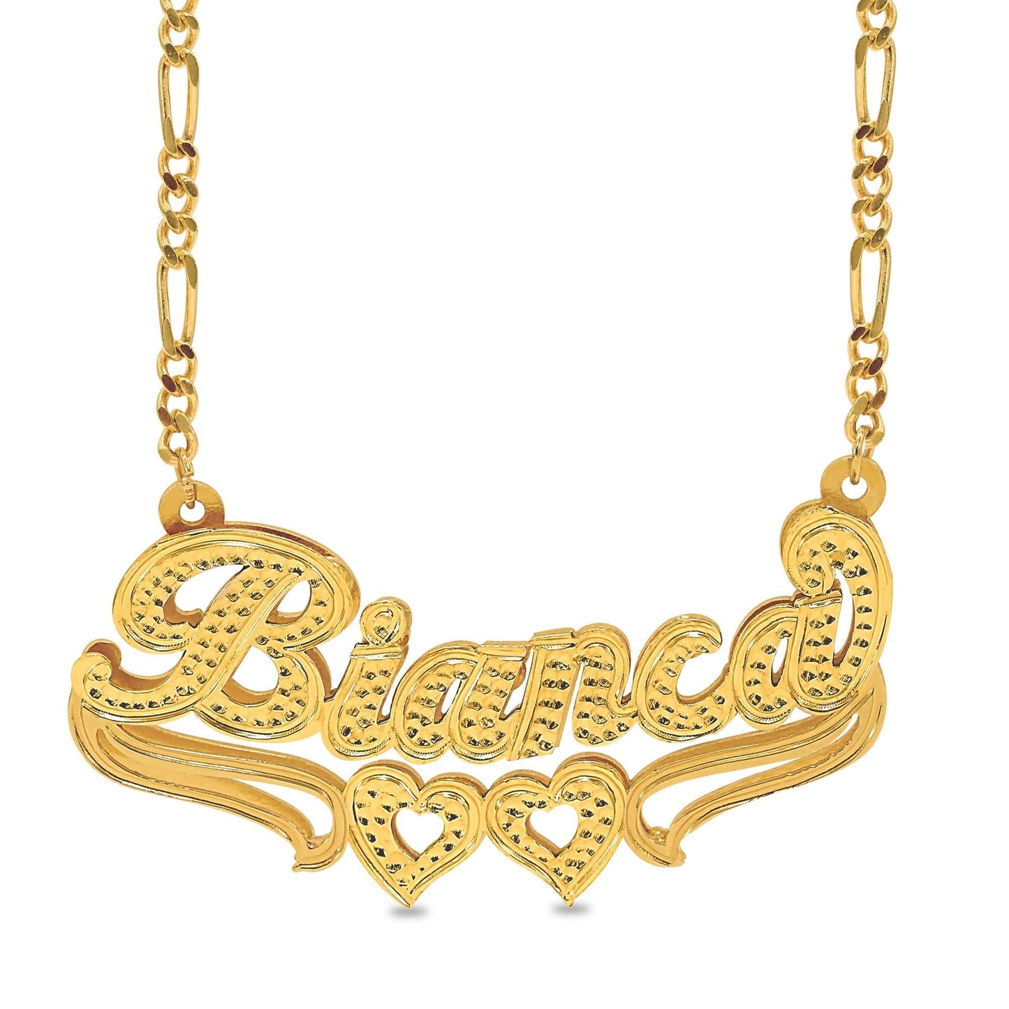 Ari&Lia Double Plated Necklaces 18K Gold Over Silver Kylie Style Double Plated Heart Name Necklace NP30526-GPSS