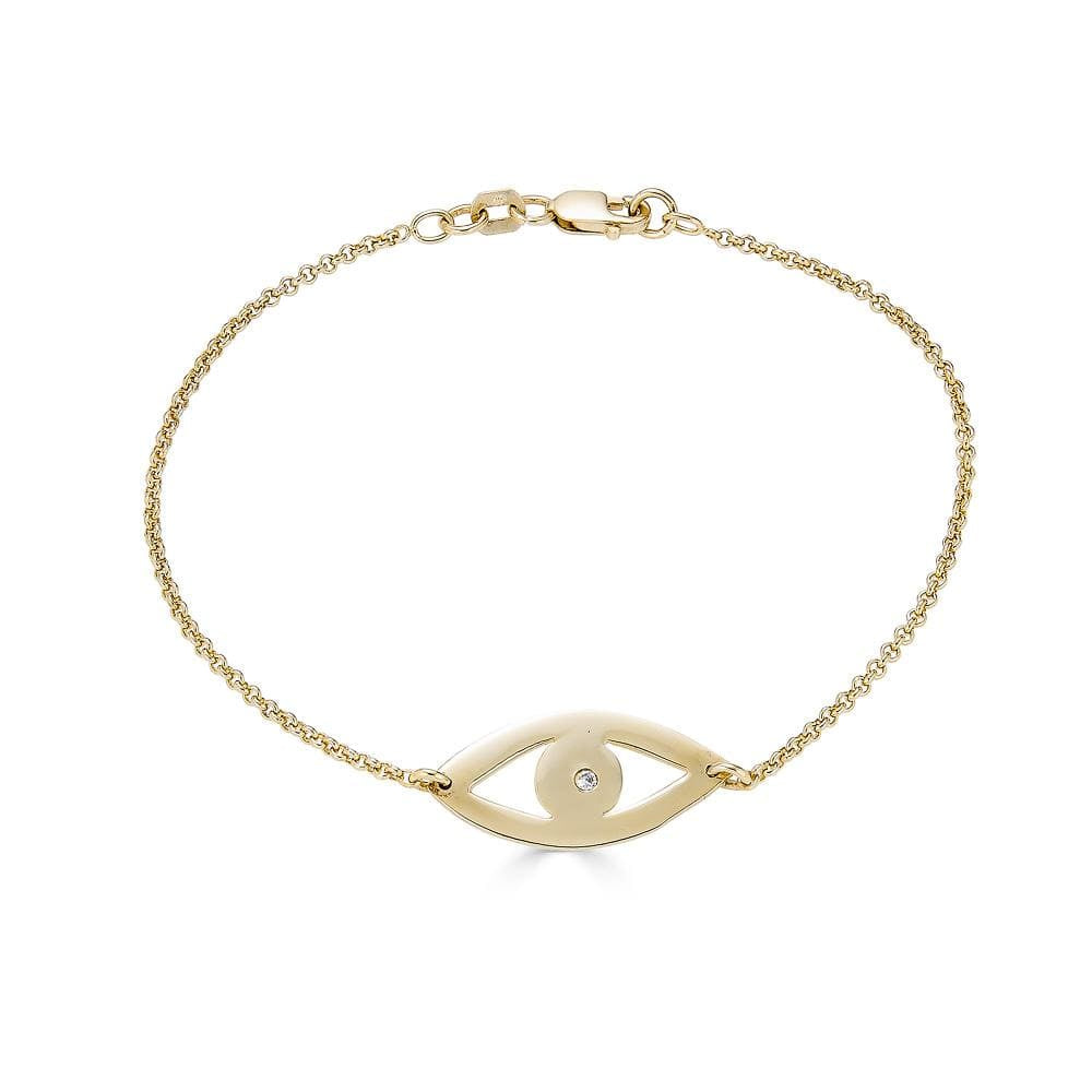 Ari&Lia 18K Gold Over Silver Evil Eye Bracelet With CZ 10010-GPSS