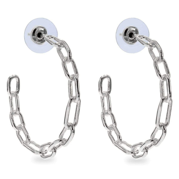 Ari&Lia Hoop Earrings 18K Gold Over Silver Paper Clip Hoop Earrings NE200-S-SS