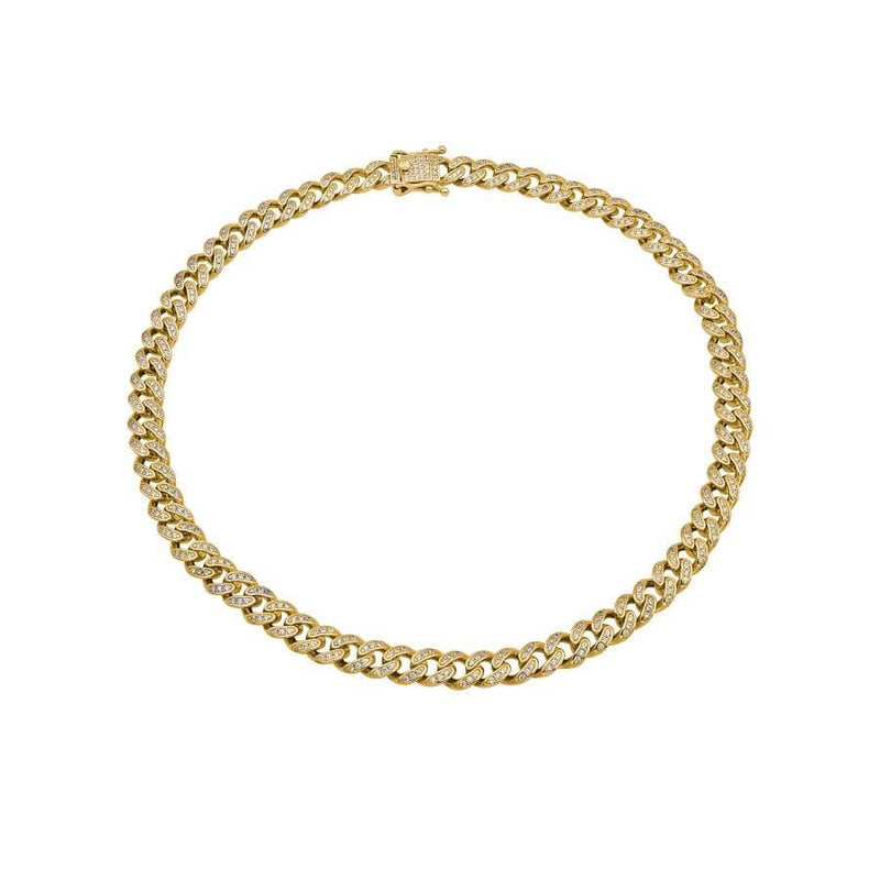 Ari&Lia KIDS 18K Gold Over Silver Kids Curb Chain with 2.5 Cubic Zirconia 11028-GPSS