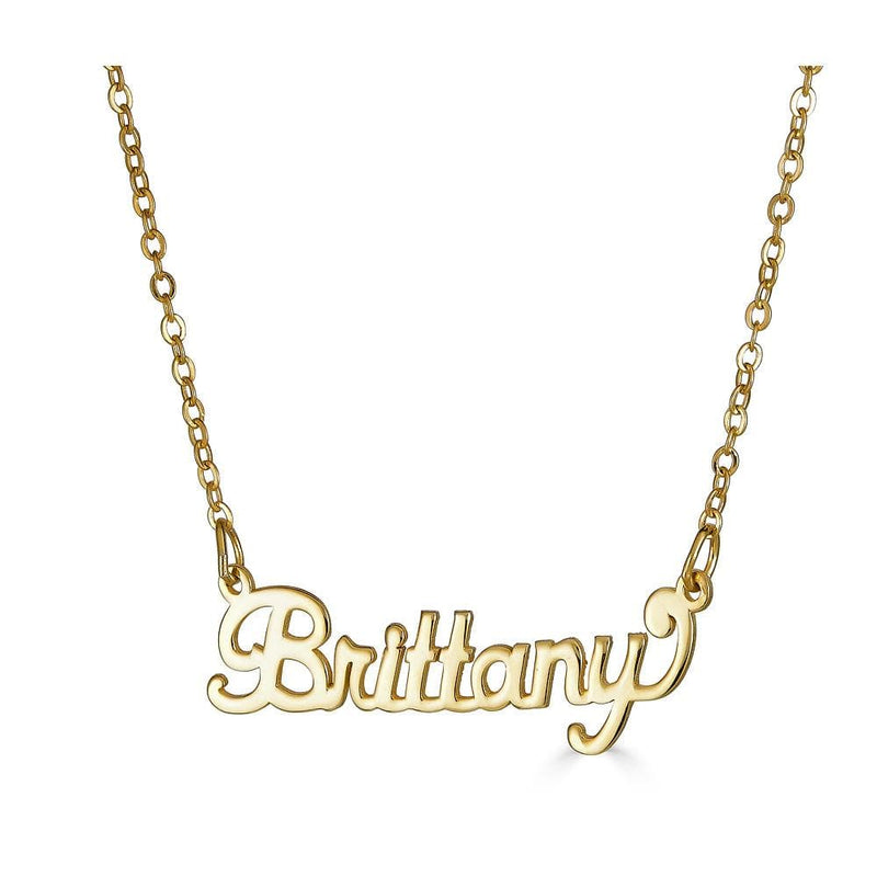 Ari&Lia Name Necklace 18K Gold Over Silver Script High Polish Kids Name Necklace NP90580-GPSS