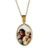 Ari&Lia Picture Pendants 18K Gold Over Silver Oval Mother Of Pearl Picture Pendant C91110-GPSS