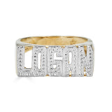 Ari&Lia Rings 18K Gold Over Silver Block Diamond Accent Name Ring NR90624-GPSS