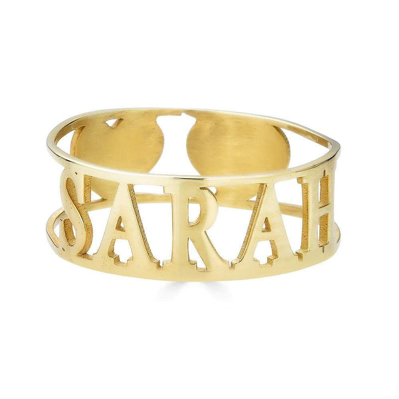Ari&Lia Rings 18K Gold Over Silver Cut Out Love Ring NR91501-GPSS