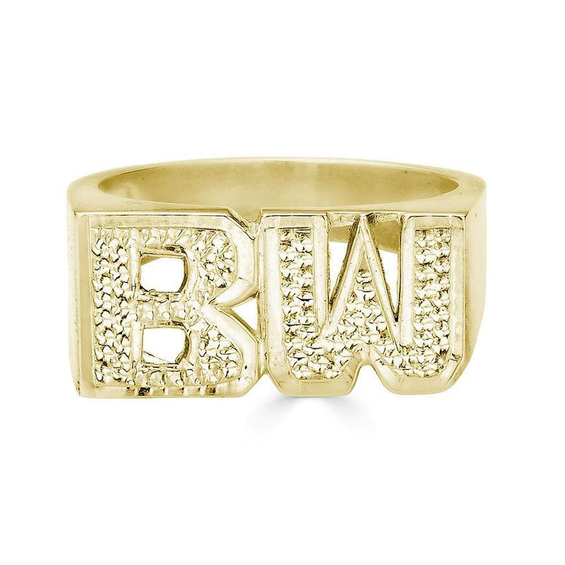 Ari&Lia Rings 18K Gold Over Silver Initial Name Ring With Diamond Accent NR90625-GPSS