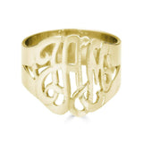 Ari&Lia Rings 18K Gold Over Silver Script Monogram Ring 1334-GPSS