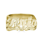 Ari&Lia Rings 18K Gold Over Silver Script Name Ring with Diamond Accent On First Letter And Underline NR90626-GPSS