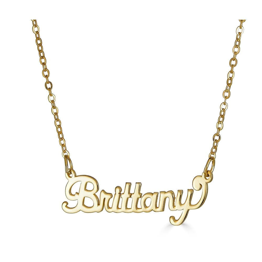 Ari&Lia Single 18K Gold Over Silver Single Script High Polish Name Necklace NP90580-GPSS