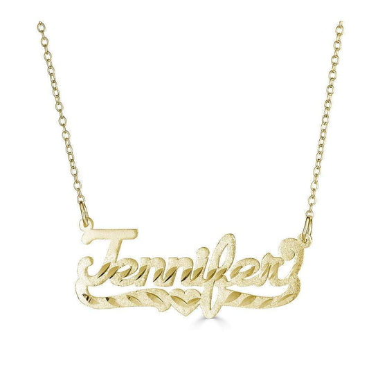 Ari&Lia Single 18K Gold Over Silver Single Script With Diamond Cut NP90583-GPSS