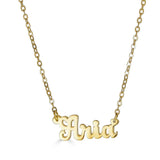 Ari&Lia Single & Trendy 18K Gold Over Silver Script Mini Name Necklace NP90043-SCRIPT-GPSS