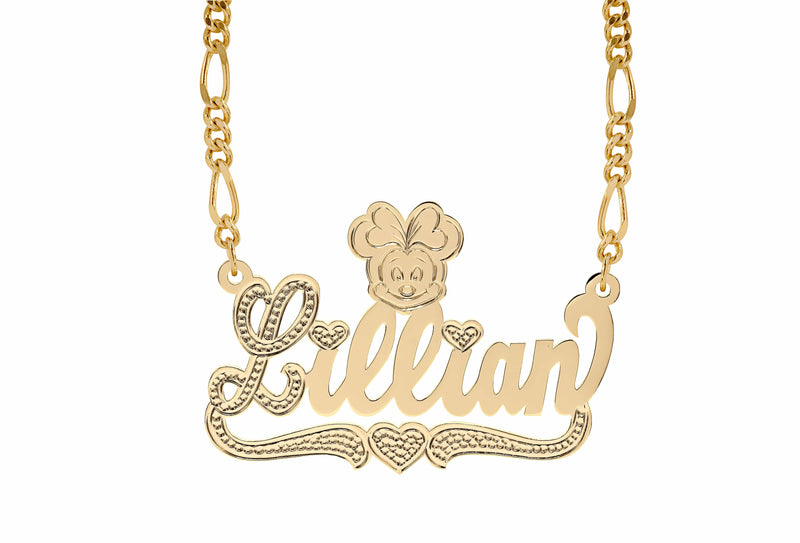 Ari&Lia Single & Trendy 18K Gold Over Silver Single Plated Kids Cartoon Name Necklace NP10140-GPSS