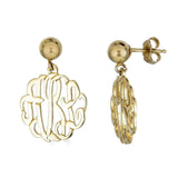 Ari&Lia Stud Earrings 18K Gold Over Silver Ball Post Monogram Earrings 519-BALL POST-GPSS