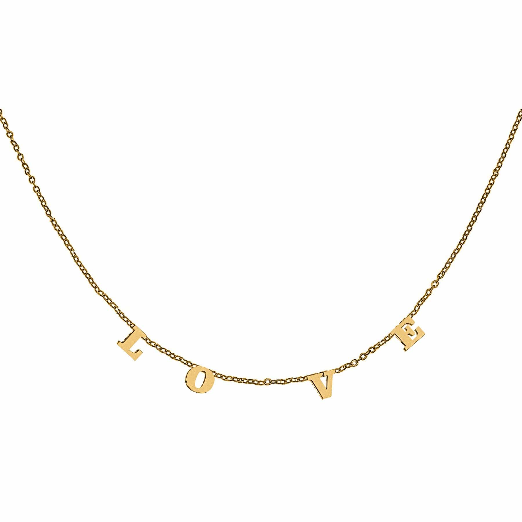 Ari&Lia Trendy 18K Gold Over Silver Trending Love Necklace 5500-LOVE-GPSS