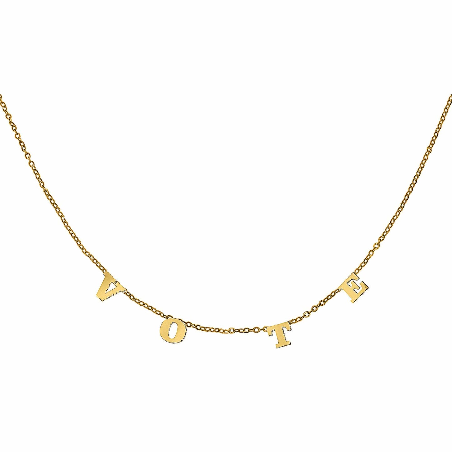 Ari&Lia Trendy 18K Gold Over Silver Trending Vote Necklace 5500-GPSS-MO