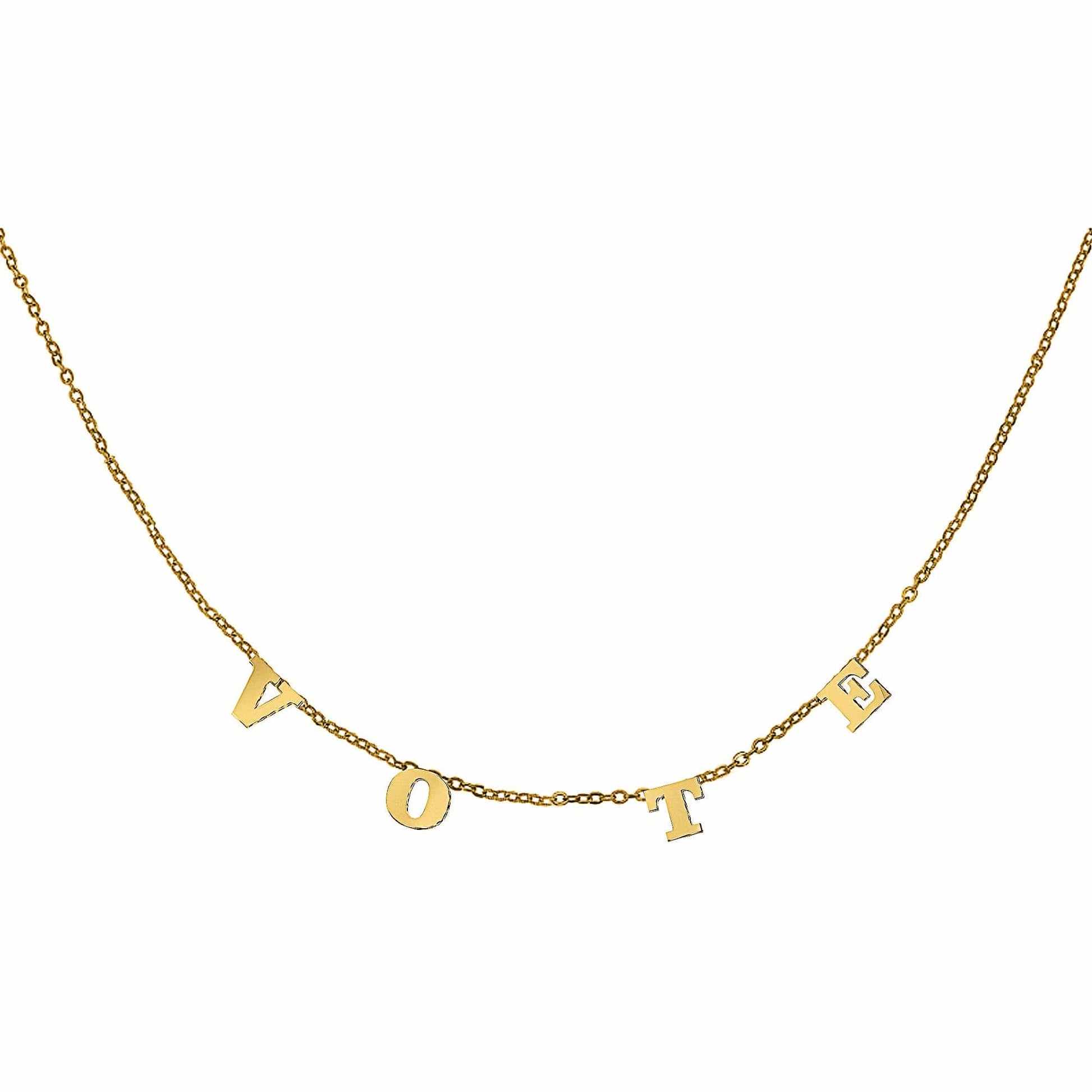 Ari&Lia Trendy 18K Gold Over Silver Trending Vote Necklace 5500-GPSS-MO