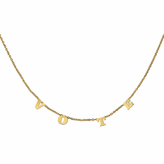 Ari&Lia Trendy 18K Gold Over Silver Trending Vote Necklace 5500-GPSS-MO