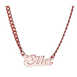 Ari&Lia CURB CHAINS 18K Rose Gold Over Silver Kids Single High Polish Script Name Necklace With Curb Chain NP30541-Curb-RG