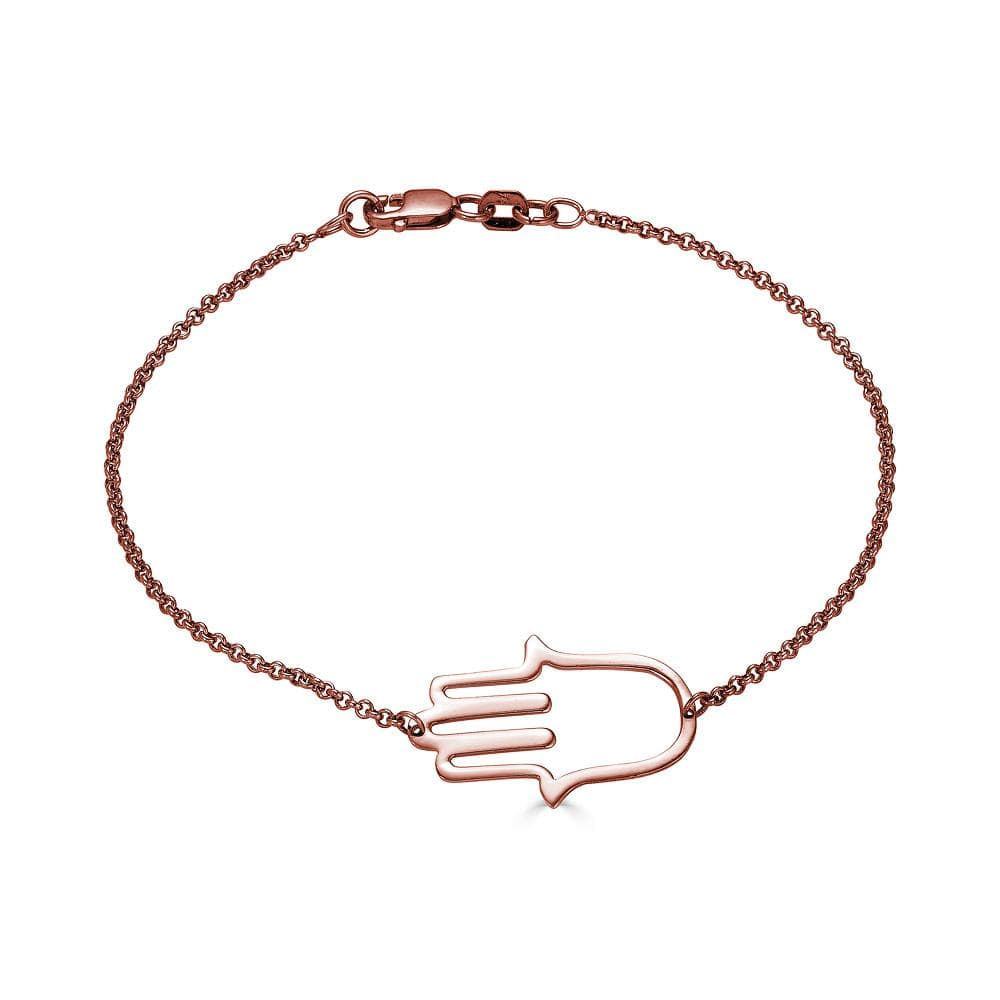 Ari&Lia Delicate 18K Rose Gold Over Silver Hamsa Bracelet Hamsa Bracelet-RG