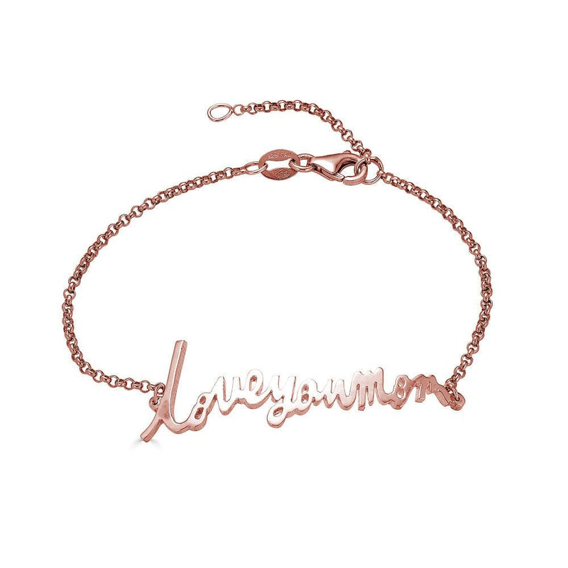 Ari&Lia Delicate 18K Rose Gold Over Silver Personalized Signature Name Bracelet NB5047-RG