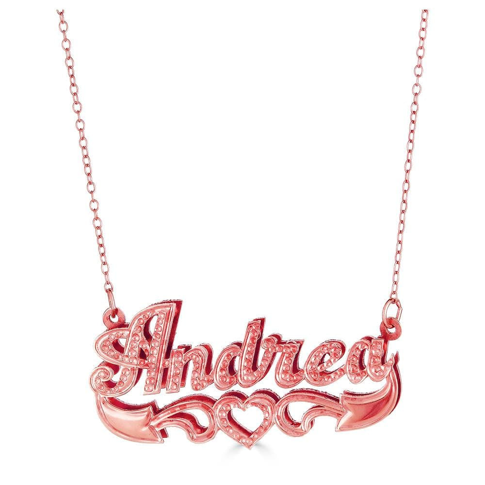 Ari&Lia Double Plated Necklaces 18K Rose Gold Over Silver Double Plated With Diamond Accent NPNL10585-RG