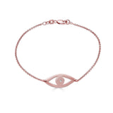 Ari&Lia 18K Rose Gold Over Silver Evil Eye Bracelet With CZ 10010-RG