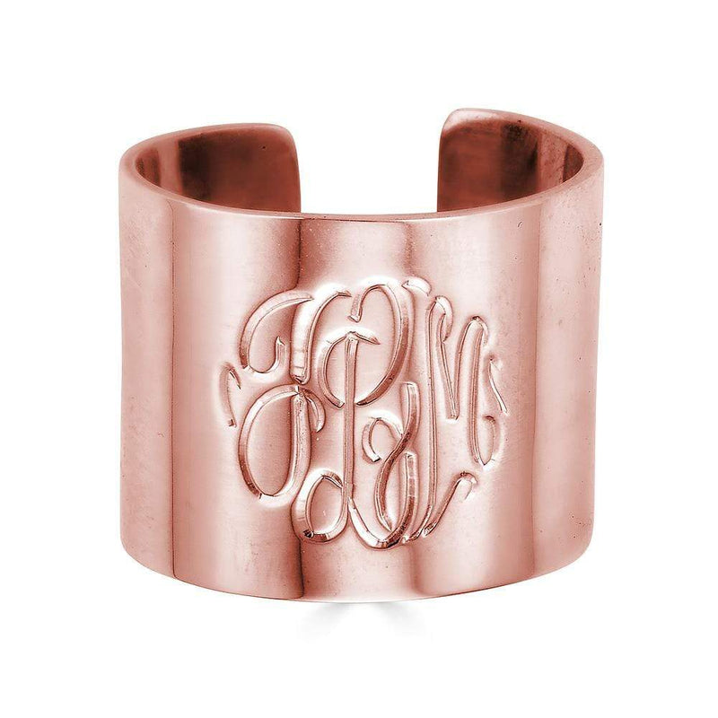 Ari&Lia Name Rings 18K Rose Gold Over Silver Hand Engraved Cuff Ring cuff ring-RG