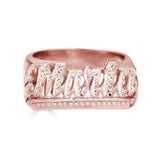 Ari&Lia Rings 18K Rose Gold Over Silver Script Name Ring with Diamond Accent NR90622-RG