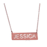 Ari&Lia Trendy 18K Rose Gold Over Silver Cut Out Bar Necklace P5001-RG