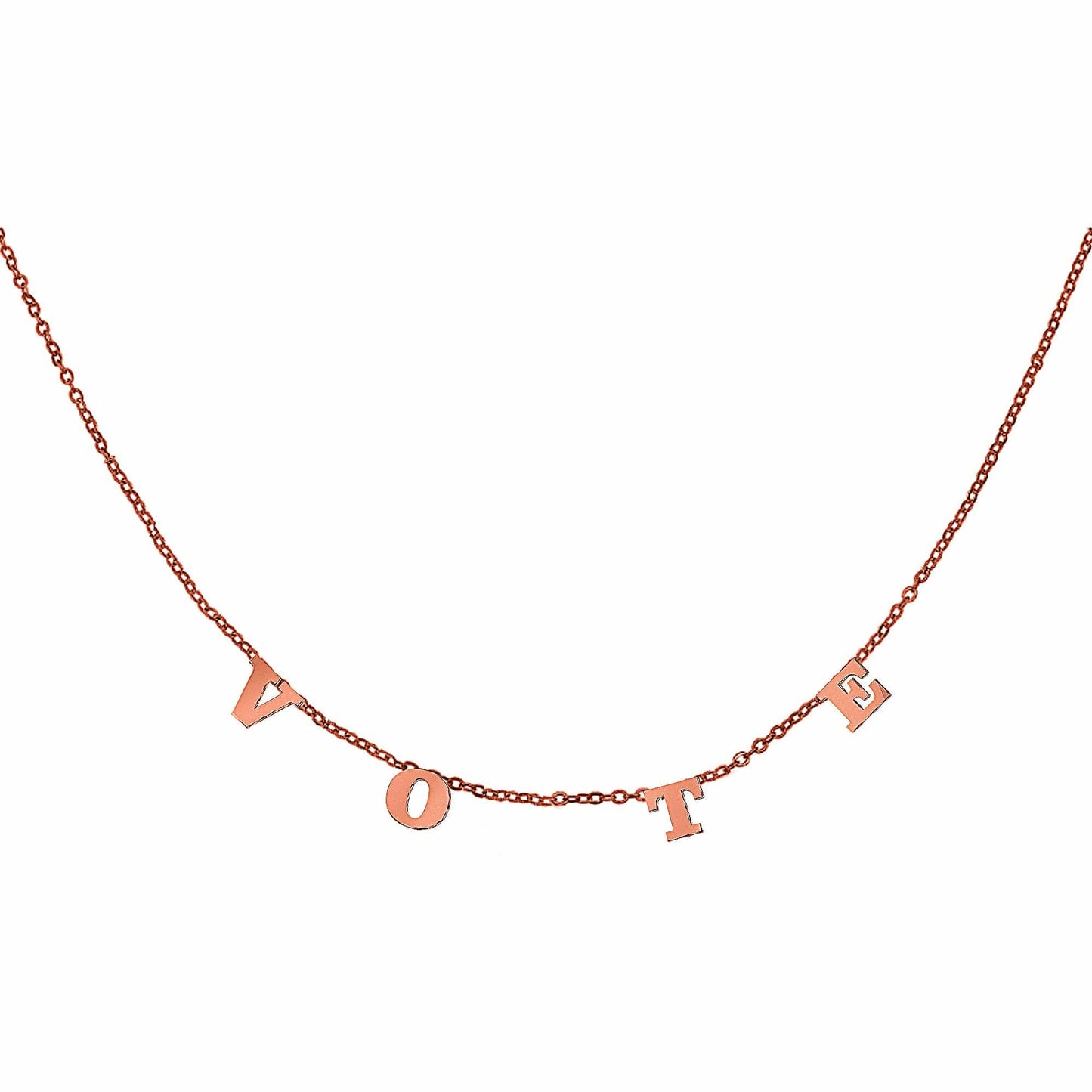 Ari&Lia Trendy 18K Rose Gold Over Silver Trending Vote Necklace 5500-RG-MO