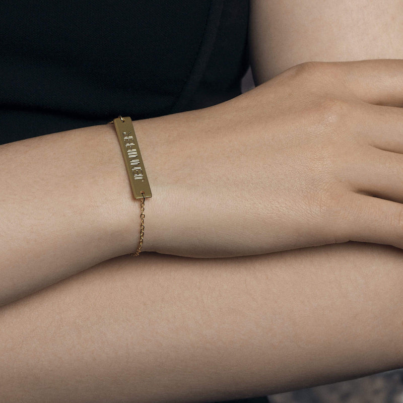 Ari&Lia Delicate Engraved Bar Bracelet