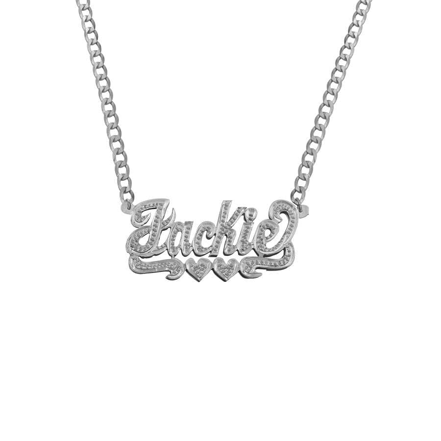 Ari&Lia Double Plated Necklaces Double Plate Kids Name Necklace With Curb Chain