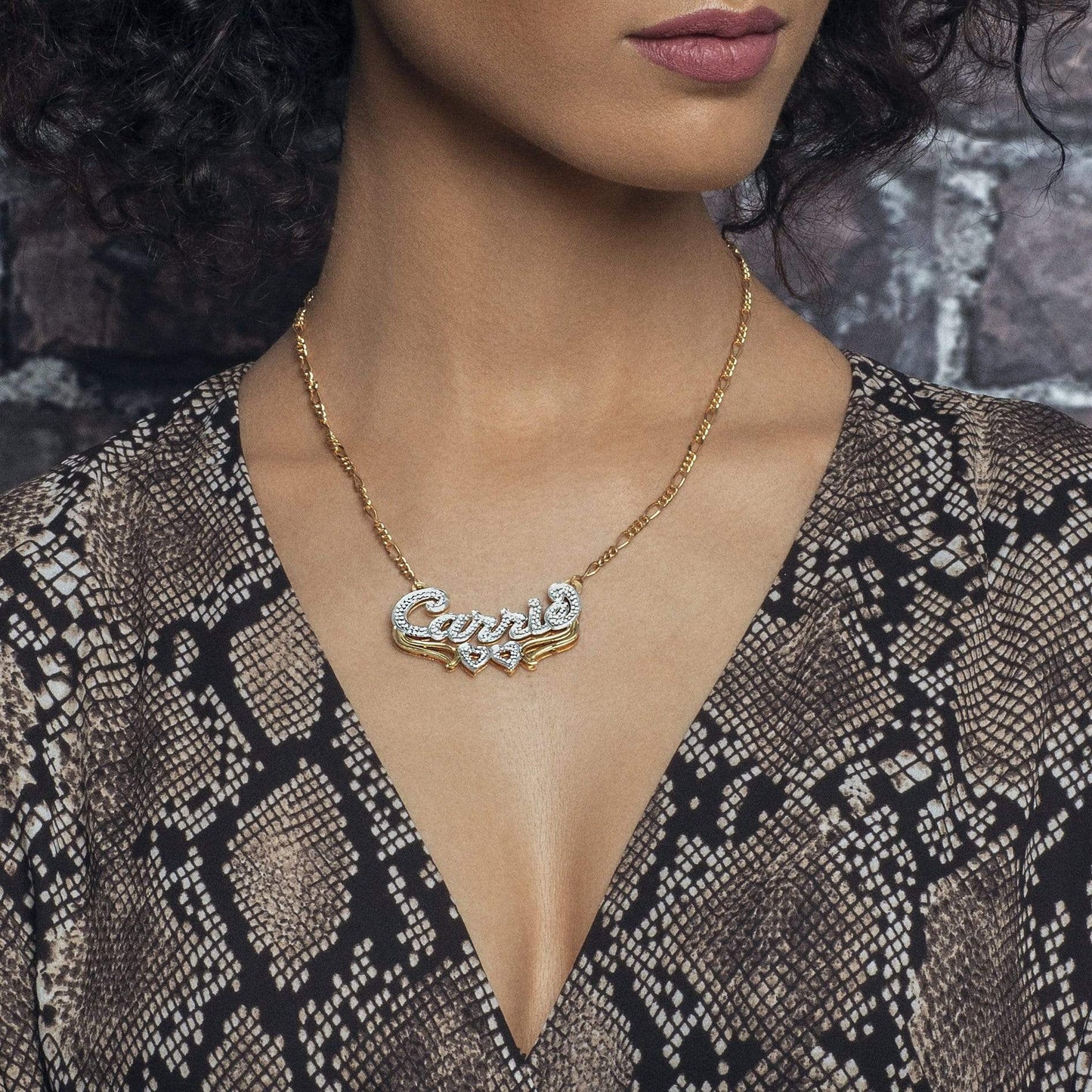Ari&Lia Double Plated Necklaces So New York Double Plated With Double Heart Underline
