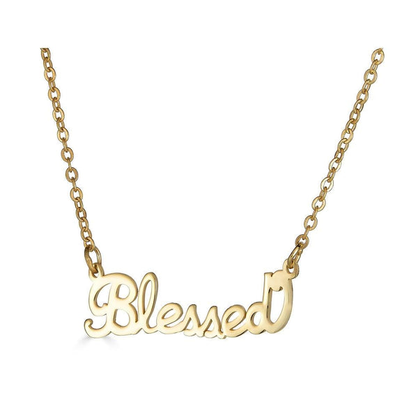 Ari&Lia Empowered Name Necklaces Gold Plated Blessed Empowered Name Necklace NP90580-BLESSED-GPSS