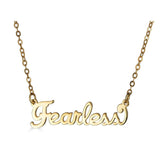 Ari&Lia Empowered Name Necklaces Gold Plated Fearless Empowered Name Necklace NP90580-FEARLESS-2-GPSS