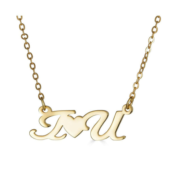 Ari&Lia Empowered Name Necklaces Gold Plated I ❤️ U Empowered Name Necklace NP90580-IHRTU-GPSS
