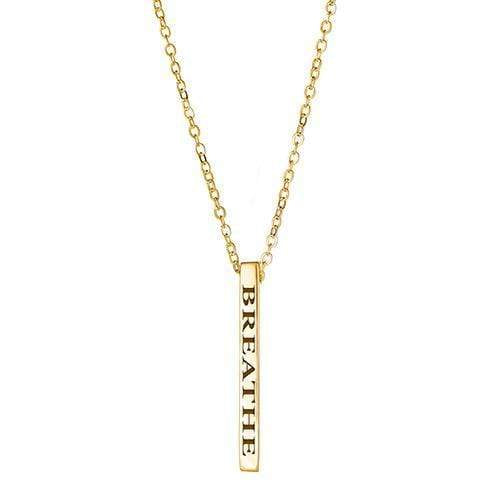 Ari&Lia Empowered Vertical Bars Gold Plated Breathe Empowered Vertical Bar NP-LONGBAR-BREATHE-GPSS