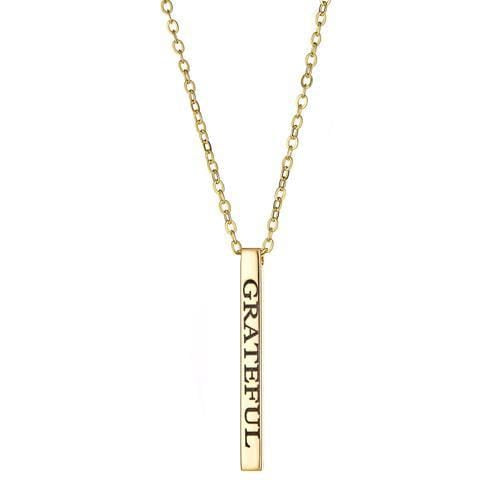 Ari&Lia Empowered Vertical Bars Gold Plated Grateful Empowered Vertical Bar NP-LONGBAR-GRATEFUL-GPSS
