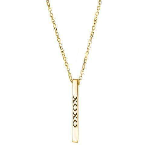 Ari&Lia Empowered Vertical Bars Gold Plated Xoxo Empowered Vertical Bar NP-LONGBAR-XOXO-GPSS